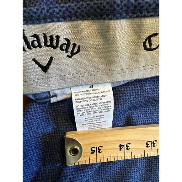 Callaway Men's Size 38 W Blue Stretch Active Waistband Opti-Dri Pocket Shorts - Picture 5 of 5